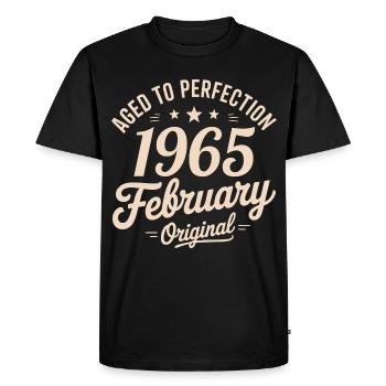 Février 1965 - February 1965 - T-shirt Premium bio Homme - noir - Devant - Nico (187cm)