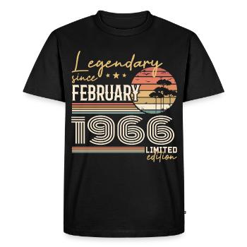 Février 1966 anniversaire 1966 légendes Février - T-shirt Premium bio Homme - noir - Devant - Nico (187cm)