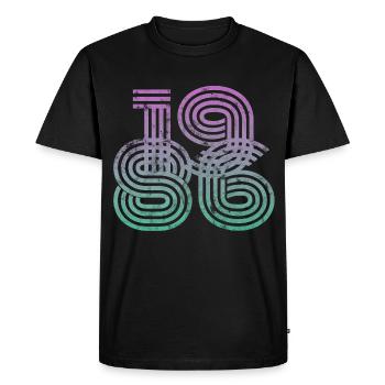 Millésime 1986 - T-shirt Premium bio Homme - noir - Devant - Nico (187cm)