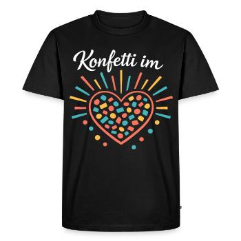 Confettis dans le cœur du carnaval - T-shirt Premium bio Homme - noir - Devant - Nico (187cm)