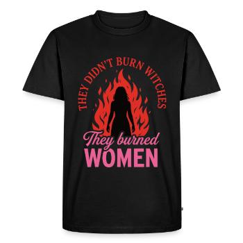 They Burned Women – Feminist Statement - Men's Premium Organic T-Shirt - black - Front - Nico (187cm)