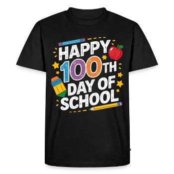 100th Day of School Neon Design - Men's Premium Organic T-Shirt - black - Front - Nico (187cm)