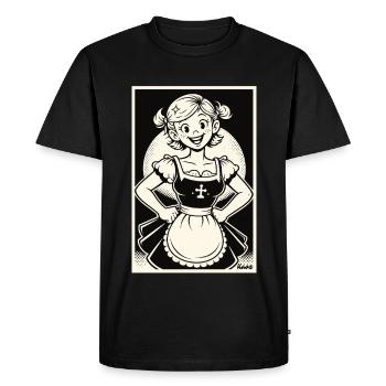 Dessin animé de la Fille Dirndl - T-shirt Premium bio Homme - noir - Devant - Nico (187cm)