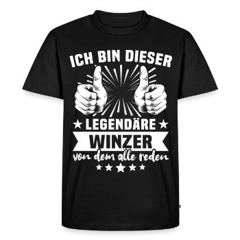 Winemaker legend - Men's Premium Organic T-Shirt - black - Front - Nico (187cm)