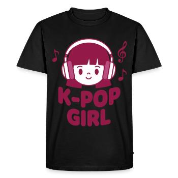 K-Pop Girl Cute Korean Music Kpop Anime Vibes - Men's Premium Organic T-Shirt - black - Front - Nico (187cm)