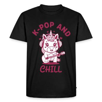 K-Pop And Chill Unicorn Kpop Korean Music Cute - Men's Premium Organic T-Shirt - black - Front - Nico (187cm)