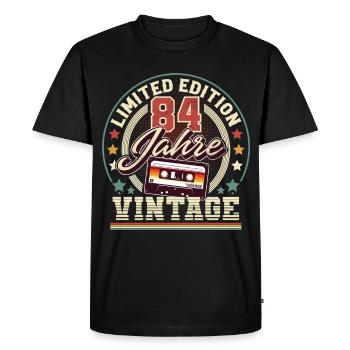 84th Birthday Vintage Cassette - Men's Premium Organic T-Shirt - black - Front - Nico (187cm)