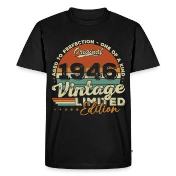 1946 Vintage Rétro Cadeau D'anniversaire - T-shirt Premium bio Homme - noir - Devant - Nico (187cm)