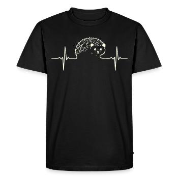 Heartbeat Hedgehog ECG Line - Men's Premium Organic T-Shirt - black - Front - Nico (187cm)
