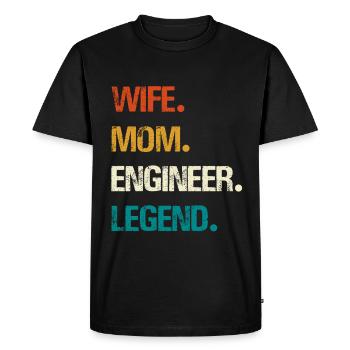 Légende de l’ingénieur – Technologie des femmes fortes - T-shirt Premium bio Homme - noir - Devant - Nico (187cm)