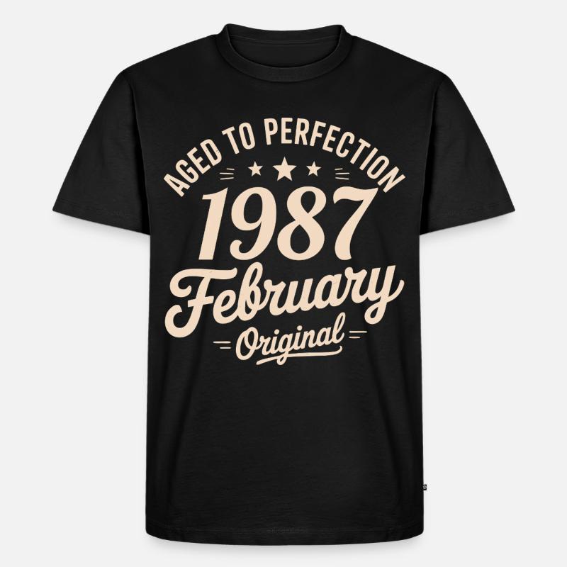 Février 1987 – Februar 1987 - Männer Premium Bio T-Shirt - Schwarz