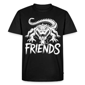 Friends for life – crocodile, alligator and mouse - Men's Premium Organic T-Shirt - black - Front - Nico (187cm)
