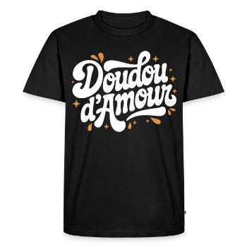Doudou d’Amour - T-shirt Premium bio Homme - noir - Devant - Nico (187cm)