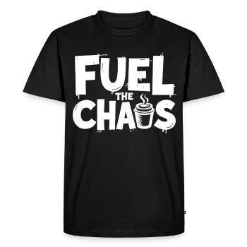 Alimentez le chaos Coffee Dicton pour les rebelles - T-shirt Premium bio Homme - noir - Devant - Nico (187cm)