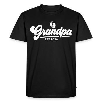 Grand-père 2026 - Grand-père fier - Idée de cadeau - T-shirt Premium bio Homme - noir - Devant - Nico (187cm)