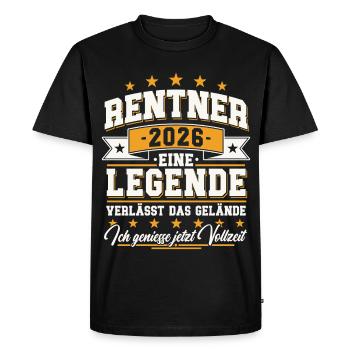 Retraités 2026 - Une légende quitte le site - T-shirt Premium bio Homme - noir - Devant - Nico (187cm)
