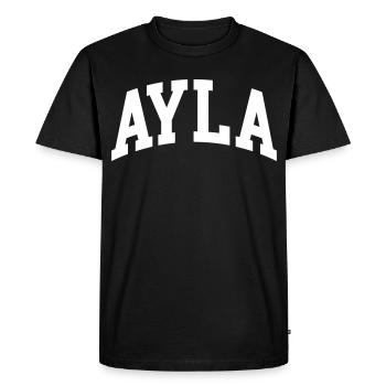 Ayla - Men's Premium Organic T-Shirt - black - Front - Nico (187cm)
