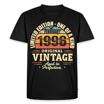 Cadeau d’anniversaire de février 1996 Février 1996 - T-shirt Premium bio Homme - noir - Devant - Nico (187cm)