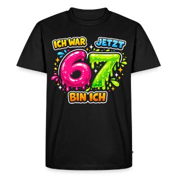 67 Six Seven Meme Gen Alpha Gift - Men's Premium Organic T-Shirt - black - Front - Nico (187cm)