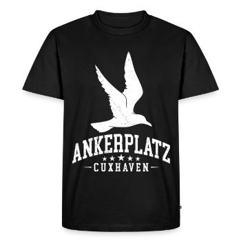 Vacances en mer du Nord à CUXHAVEN ANCHORAGE Plaisir - T-shirt Premium bio Homme - noir - Devant - Nico (187cm)