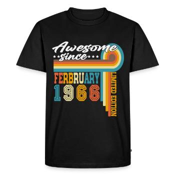 Février 1966 Vintage Born Birthday Rétro - T-shirt Premium bio Homme - noir - Devant - Nico (187cm)