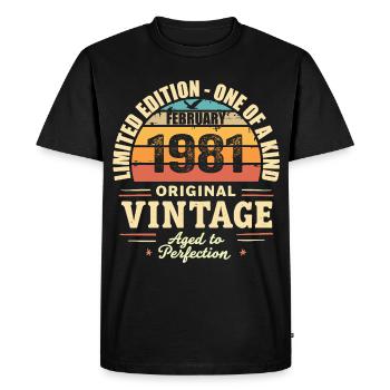 Cadeau d’anniversaire de février 1981 Février 1981 - T-shirt Premium bio Homme - noir - Devant - Nico (187cm)