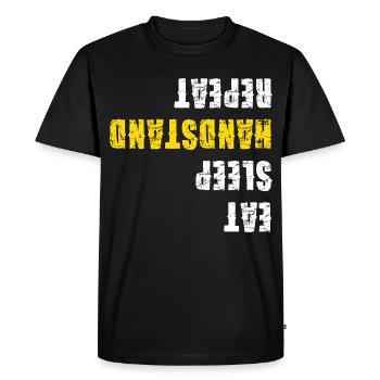 Eat Sleep Handstand Repeat Gymnastics - Men's Premium Organic T-Shirt - black - Front - Nico (187cm)