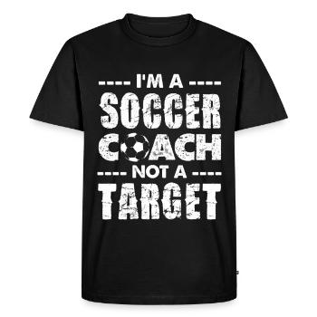 Football coach, no goal - Men's Premium Organic T-Shirt - black - Front - Nico (187cm)