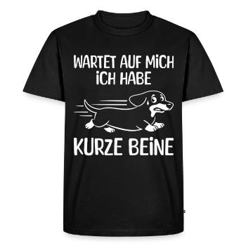 Short Legs, Dachshund, Meme, Funny Saying, Hiking - Men's Premium Organic T-Shirt - black - Front - Nico (187cm)