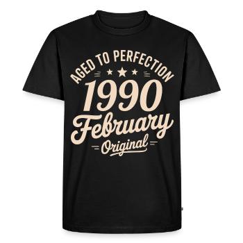 Février 1990 - February 1990 - T-shirt Premium bio Homme - noir - Devant - Nico (187cm)