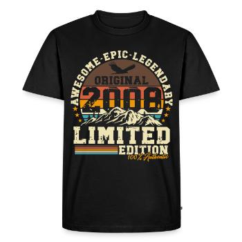 2008 Vintage 18th Birthday Gift Retro - Men's Premium Organic T-Shirt - black - Front - Nico (187cm)