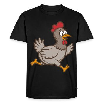 Poule coureur poule Coq coureur Coq coureur Poules coureuses - T-shirt Premium bio Homme - noir - Devant - Nico (187cm)