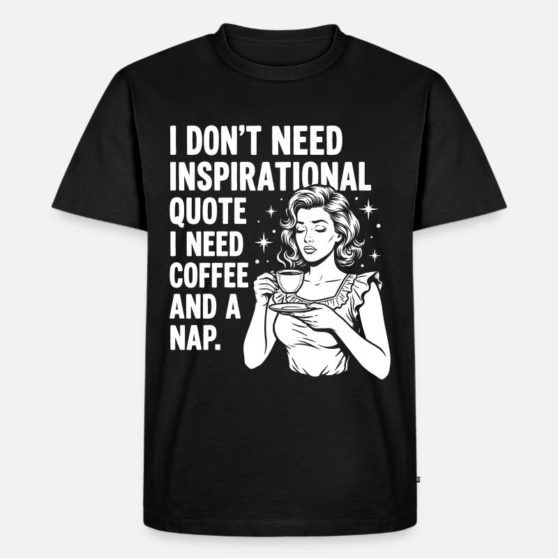 Echte Kaffeeliebe Nickerchen Statement - Männer Premium Bio T-Shirt - Schwarz
