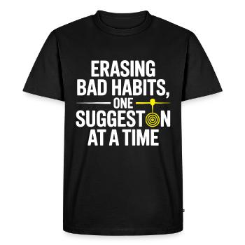 Hypnotist Erasing Bad Habits One Suggestion Pro  - Men's Premium Organic T-Shirt - black - Front - Nico (187cm)