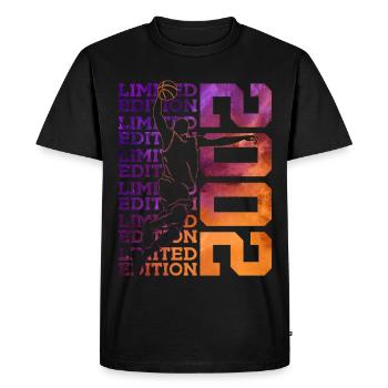 24E ANNIVERSAIRE DU BASKETBALL EN ÉDITION LIMITÉE 2002 - T-shirt Premium bio Homme - noir - Devant - Nico (187cm)
