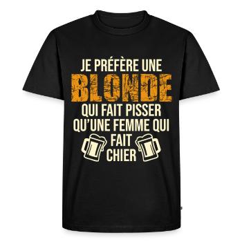 Humour cru bière apéro alcool beauf amis potes - T-shirt Premium bio Homme - noir - Devant - Nico (187cm)