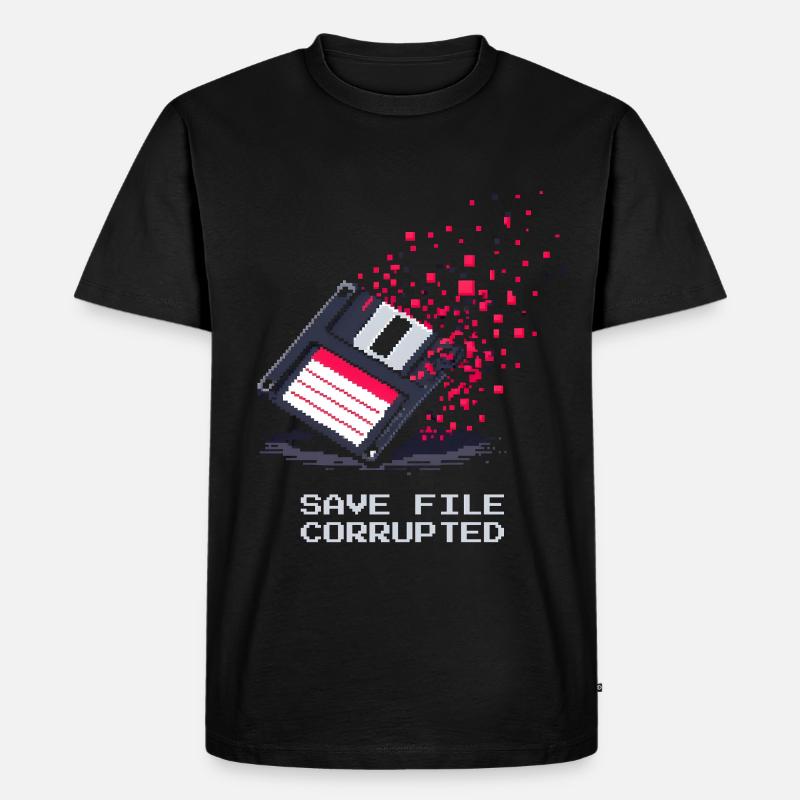 Save File kaputt | Bestatter Ironie - Männer Premium Bio T-Shirt - Schwarz
