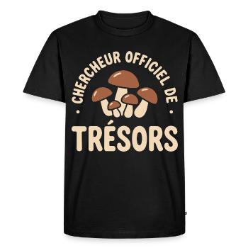Chercheur officiel de trésors humour cueillette  - T-shirt Premium bio Homme - noir - Devant - Nico (187cm)