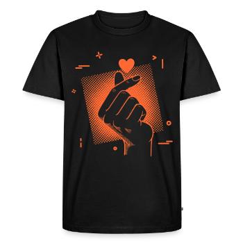 Kpop Musique coréenne Doigt Cœur Mignonne Pop coréenne - T-shirt Premium bio Homme - noir - Devant - Nico (187cm)