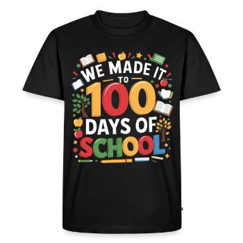 100 days of school jubilation - Men's Premium Organic T-Shirt - black - Front - Nico (187cm)