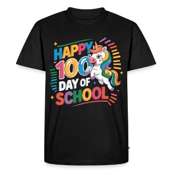 Célébration de la licorne des 100 jours à l’école - T-shirt Premium bio Homme - noir - Devant - Nico (187cm)
