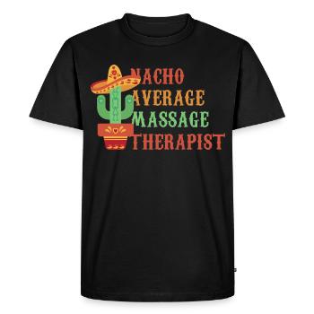 Massothérapeute moyen non-nachos - T-shirt Premium bio Homme - noir - Devant - Nico (187cm)