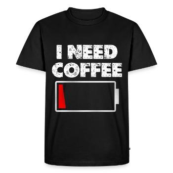 I need coffee battery empty - Men's Premium Organic T-Shirt - black - Front - Nico (187cm)