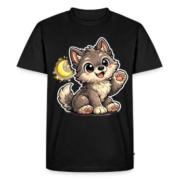 Patte Câline de Mondnacht Wolfchen - T-shirt Premium bio Homme - noir - Devant - Nico (187cm)