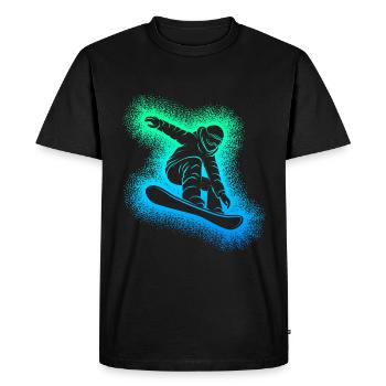 Snowboard Snowboarder Snowboarding - T-shirt Premium bio Homme - noir - Devant - Nico (187cm)