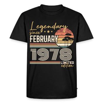 Février 1978 anniversaire 1978 légendes Février - T-shirt Premium bio Homme - noir - Devant - Nico (187cm)