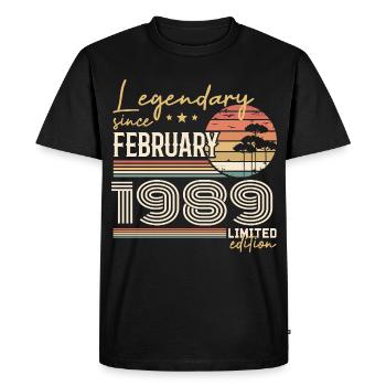 Février 1989 anniversaire 1989 légendes Février - T-shirt Premium bio Homme - noir - Devant - Nico (187cm)