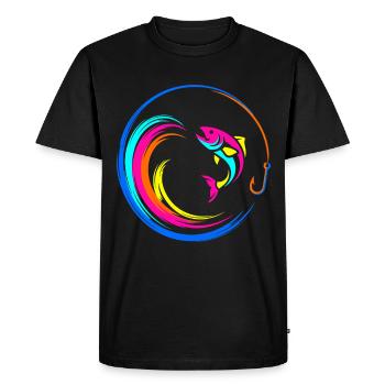 Fish Fish Hook - Men's Premium Organic T-Shirt - black - Front - Nico (187cm)