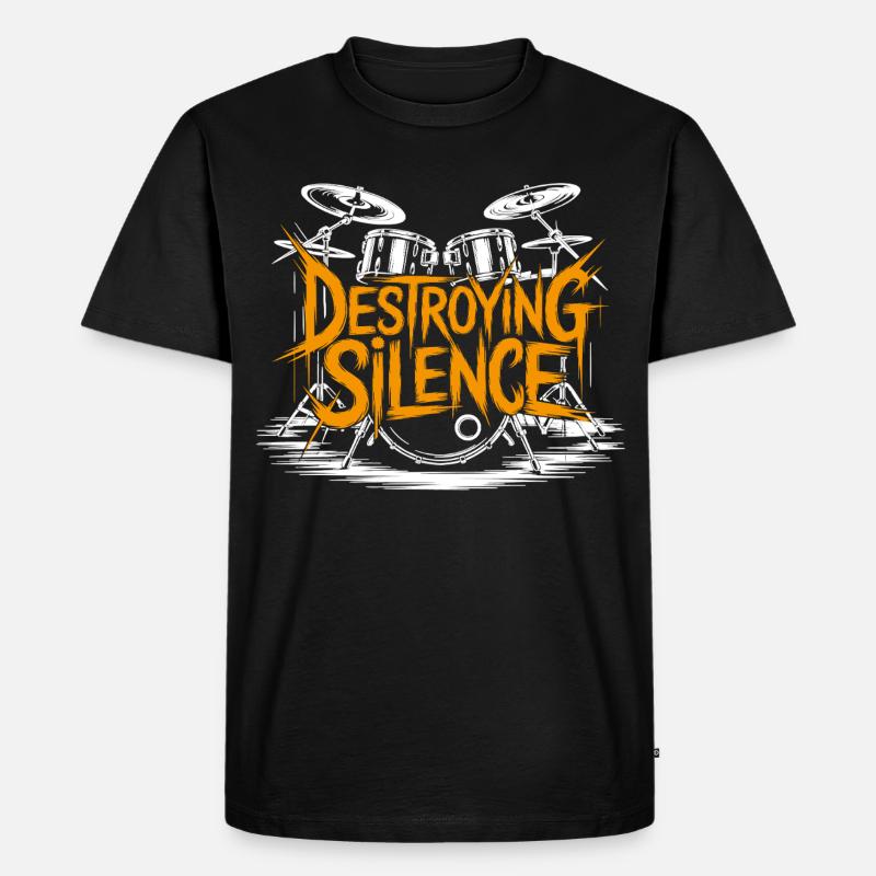 Schlagzeuger Drumset Design - Männer Premium Bio T-Shirt - Schwarz
