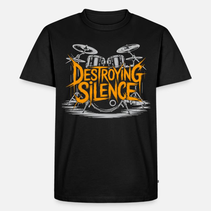 Schlagzeuger Drumset Design - Männer Premium Bio T-Shirt - Schwarz